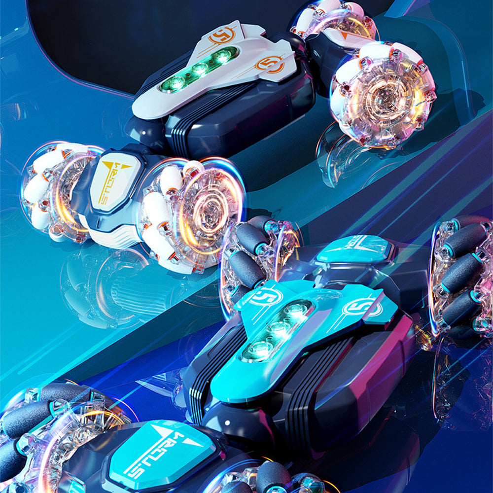 2.4GHz Remote Hand Control Watch Gesture Sensor Twist Car Toy USB Charging Car Toy Blue