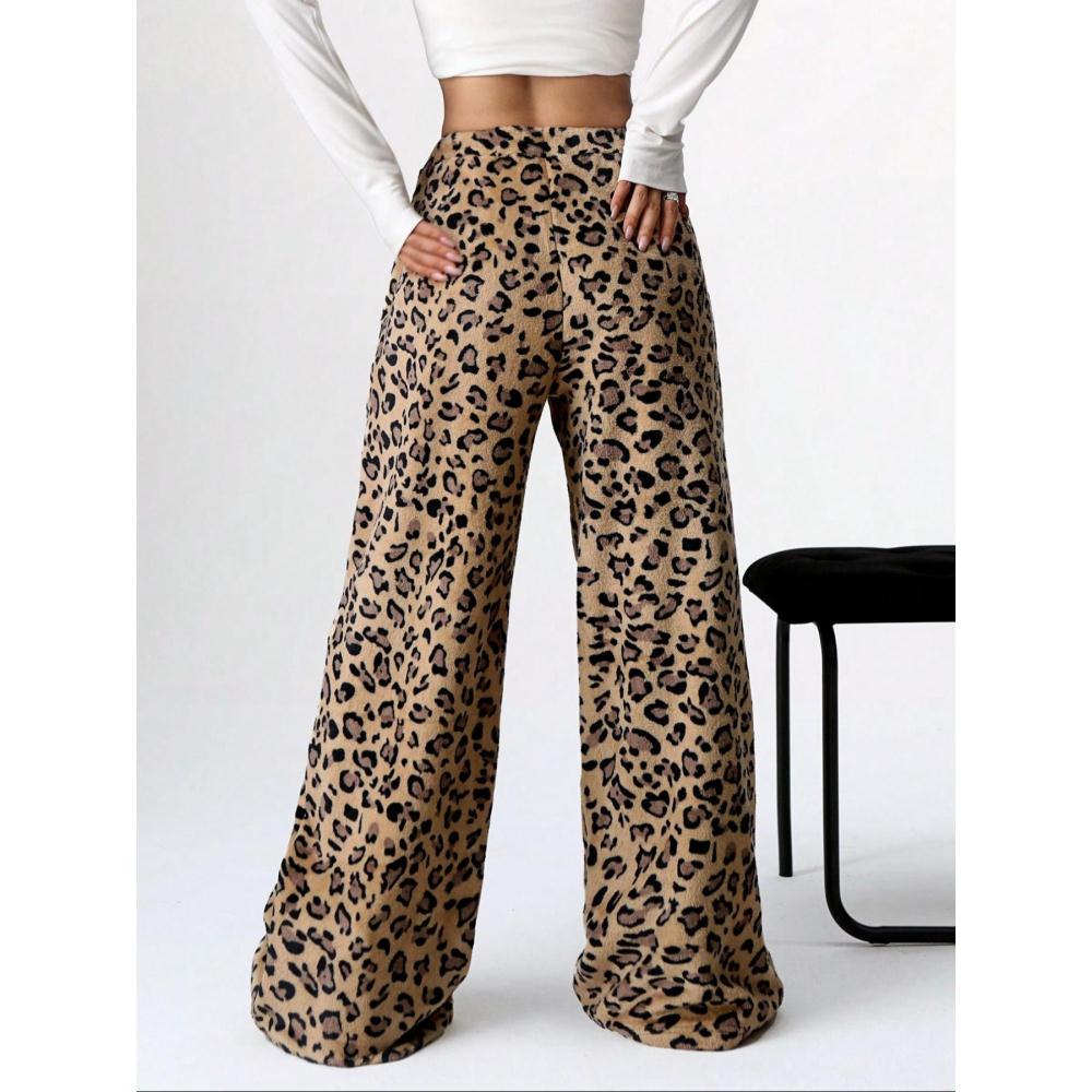Leopard Print Loose Casual Sweatpants Vintage Pants