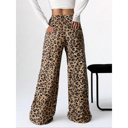 Leopard Print Loose Casual Sweatpants Vintage Pants