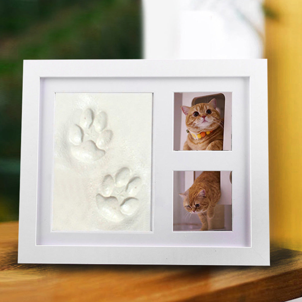 Clay Hand-Footprint and Pet Paw-Print Keepsake Frame Kit - White