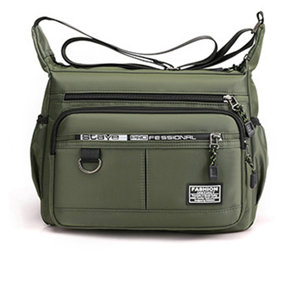 Multi-Pocket Men's Crossbody Shoulder Bag for Outdoor Travel and Commuting -Green