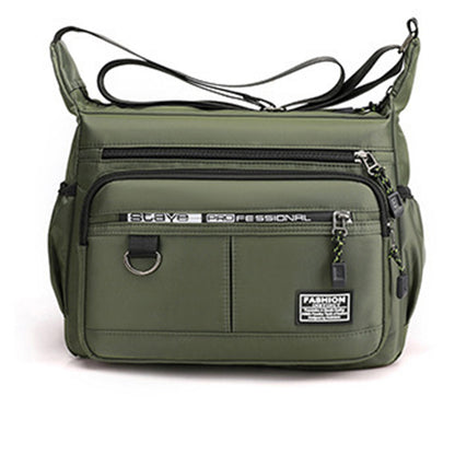 Multi-Pocket Men's Crossbody Shoulder Bag for Outdoor Travel and Commuting -Green