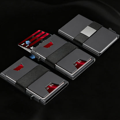 RFID Aluminum Card Holder Slim Pop Up Business Card Case for Men