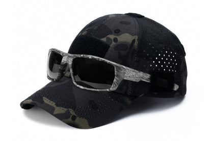 Baseball Cap Adjustable Size Golf Dad Hat with Glasses Holder-Green