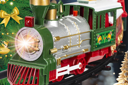 Hanging Christmas Train Toy Set with Lights Music and Track for Little Ones