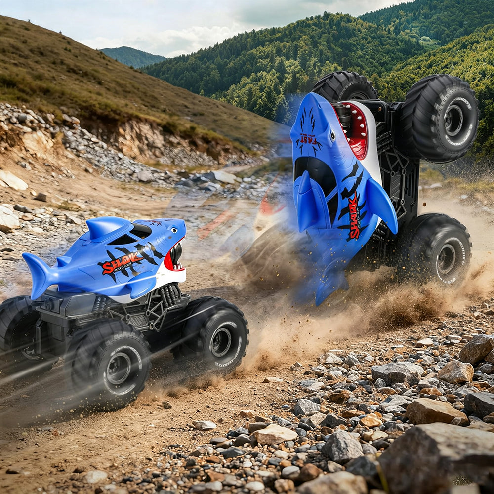 Gesture Sensing Amphibious RC Shark Monster Truck - Blue