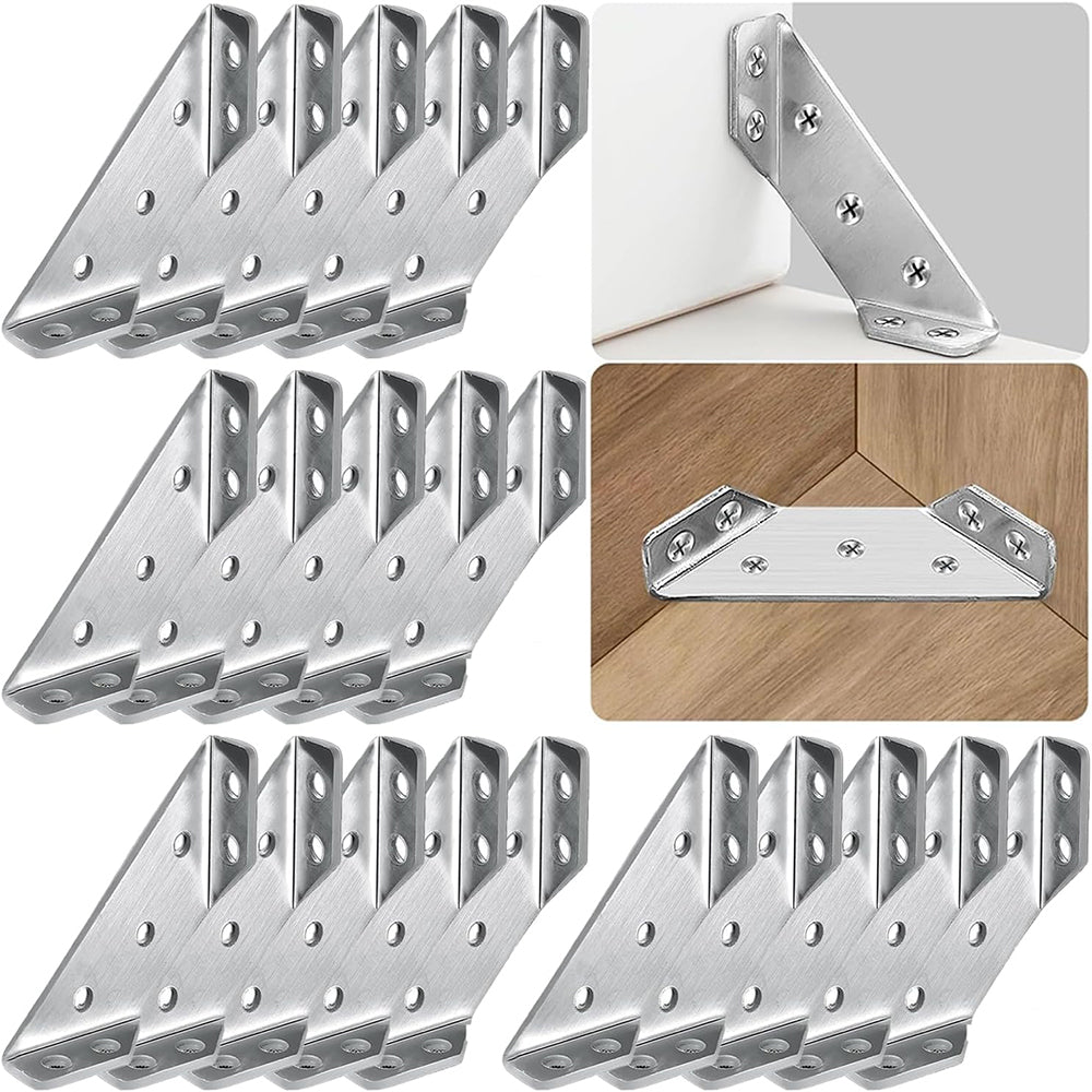 20Pcs Set Universal Furniture Corner Connector Angle Brackets for Wood Shelf Support