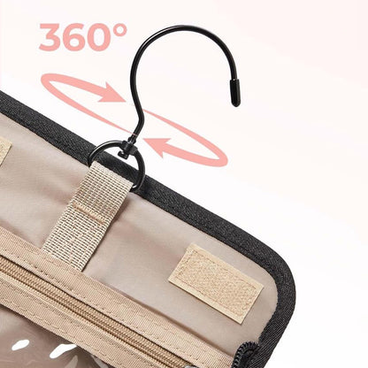 Travel Makeup Bag with Hanging Hook Large Capacity-Black