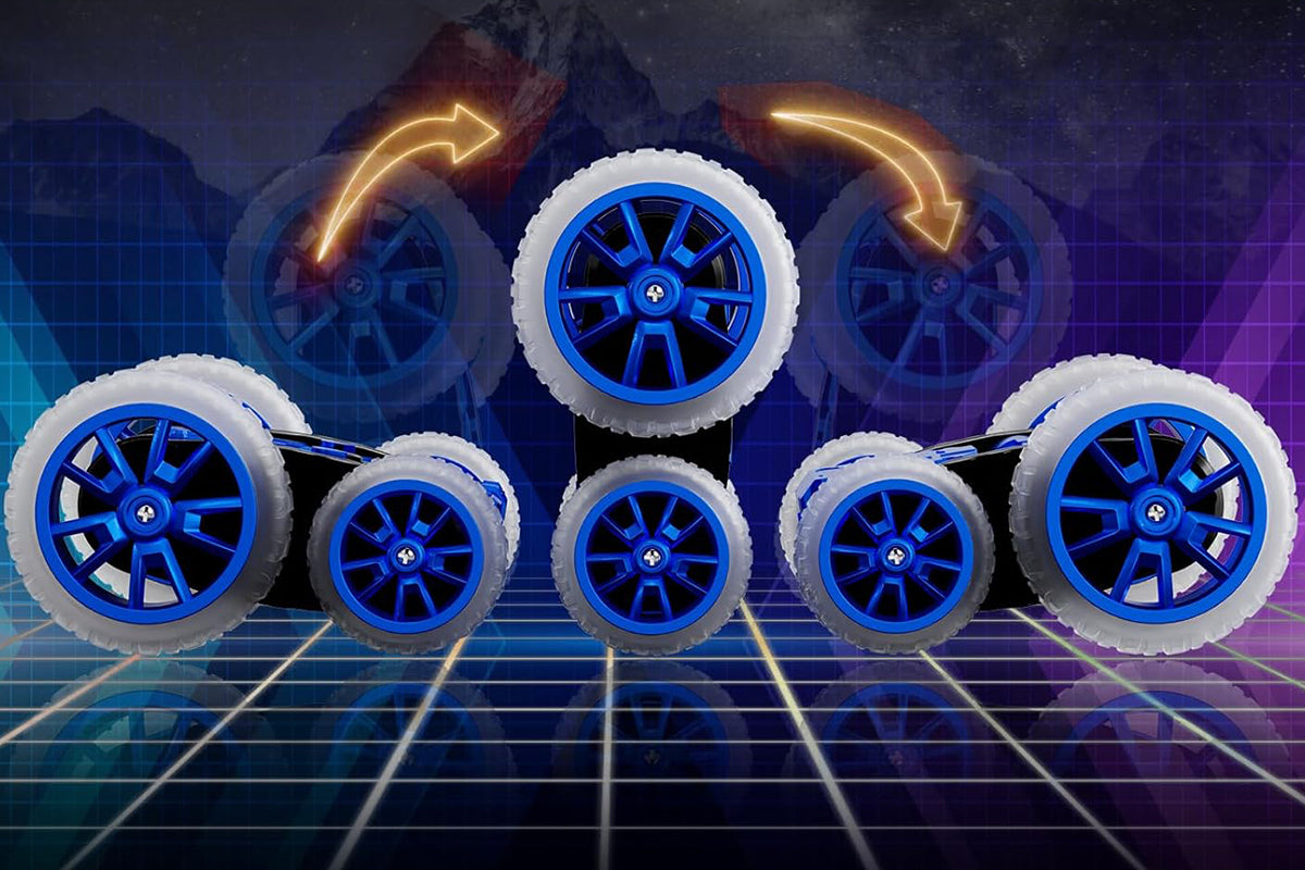 Remote Control Car 360 Degree Rotating RC Cars with Cool Spray 2.4Ghz Double Sided RC Stunt Car with Cool Lights-Blue