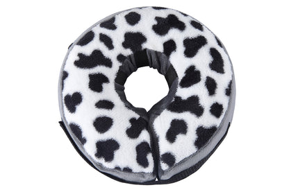 Inflatable Pet Protective Collar - Black and white cow printed
