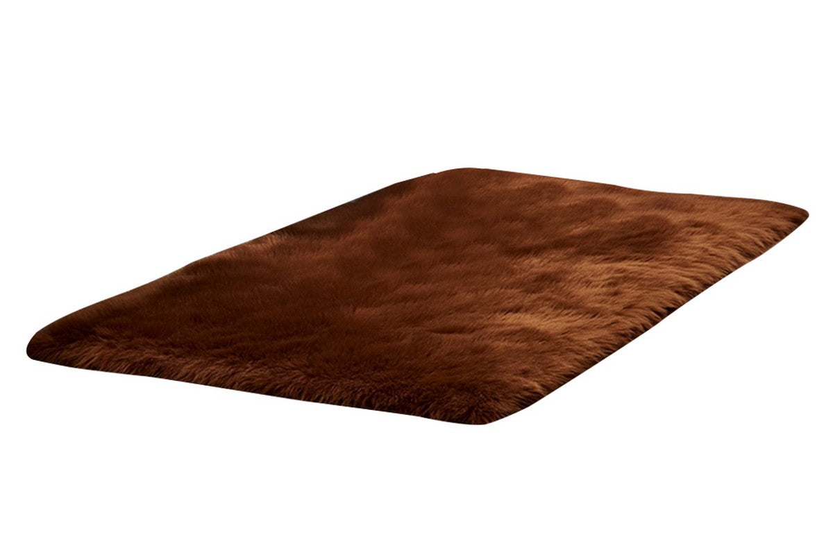 Soft Modern Indoor Shaggy Area Rug for Bedroom Livingroom Home Decorative-Brown