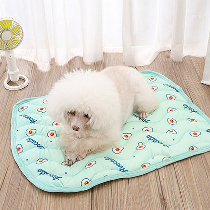 Pet Cooling Mat Breathable Ice Sleeping Pad for Cats Dogs Green