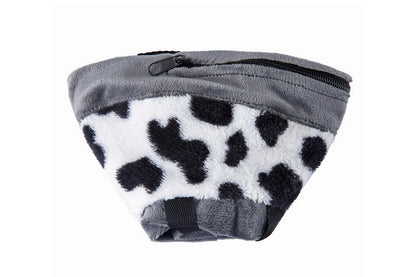 Inflatable Pet Protective Collar - Black and white cow printed