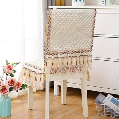 Siamese Chair Cover Non-Slip Thickened Stretch Slipcover Seat Cover -Beige