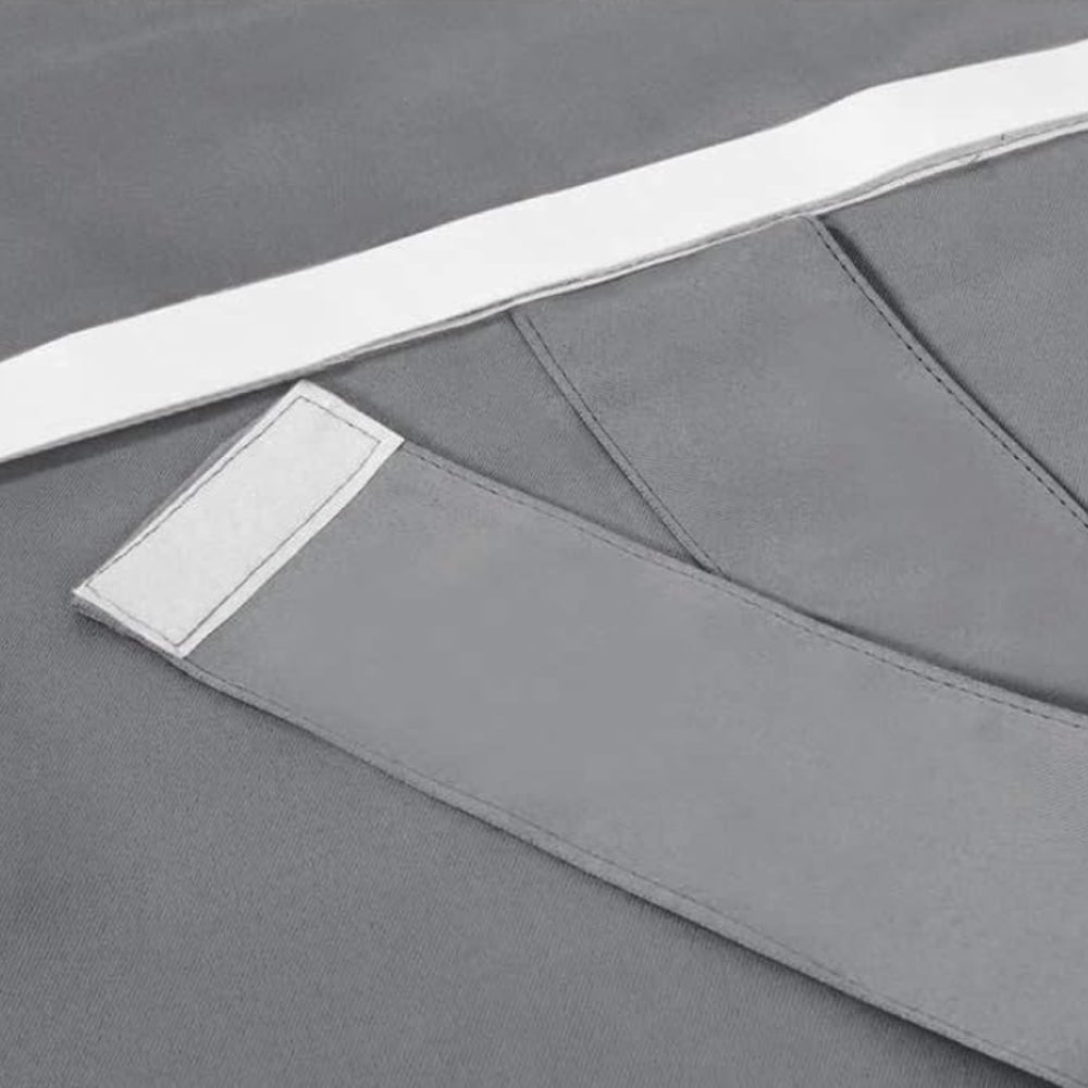 2 Panels Door Curtains Self-Adhesive Blackout Window Door Curtain Privacy Thermal Insulated Curtain Light Grey