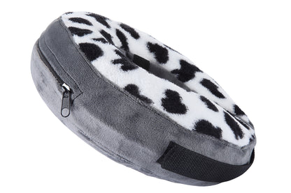 Inflatable Pet Protective Collar - Black and white cow printed