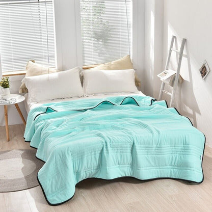 Summer Blankets Air Condition Comfort Lightweight Thin Quilt Green
