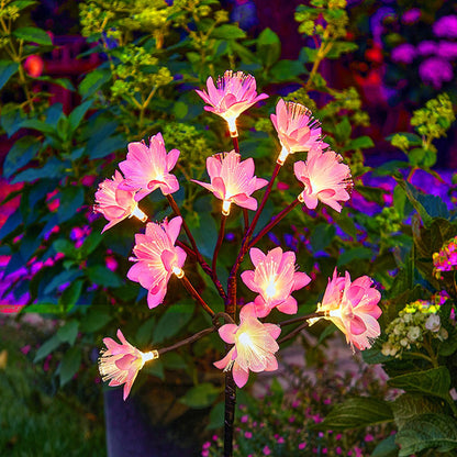 2pcs Solar Garden Lights Orchid Flower Outdoor Stake Solar Powered Landscape Lights -Warm White