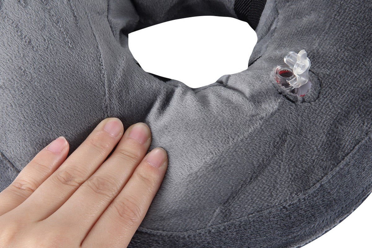 Inflatable Pet Protective Collar - Black and white cow printed