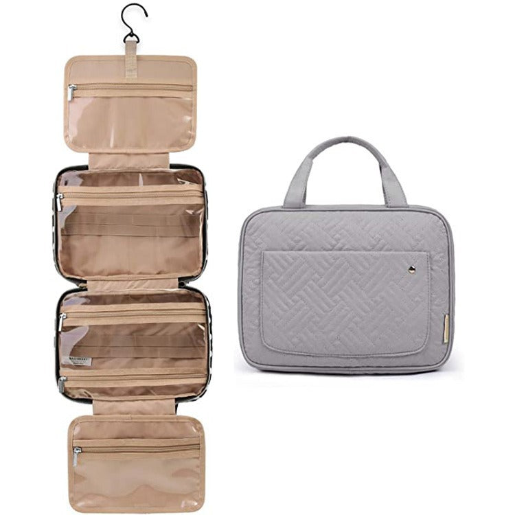 Hanging wash Bag Portable Cosmetic Bag with Hanging Hook -Grey