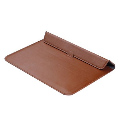 For Macbook PU Leather Macbook Case Wear Resistant Sleeve Cover with Stand Brown