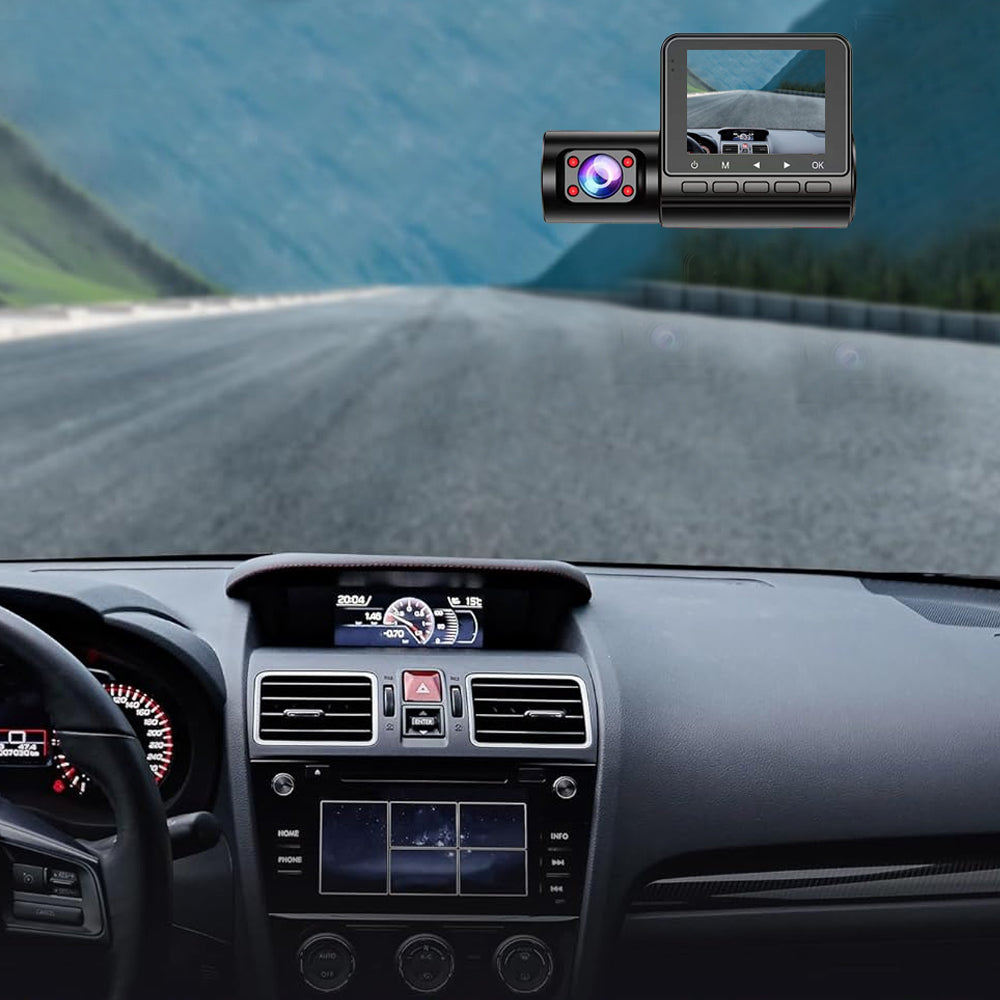 3 Channel Dash Cam Front and Rear Inside 1080P Full HD 170 Degree Wide Angle Dashboard Camera