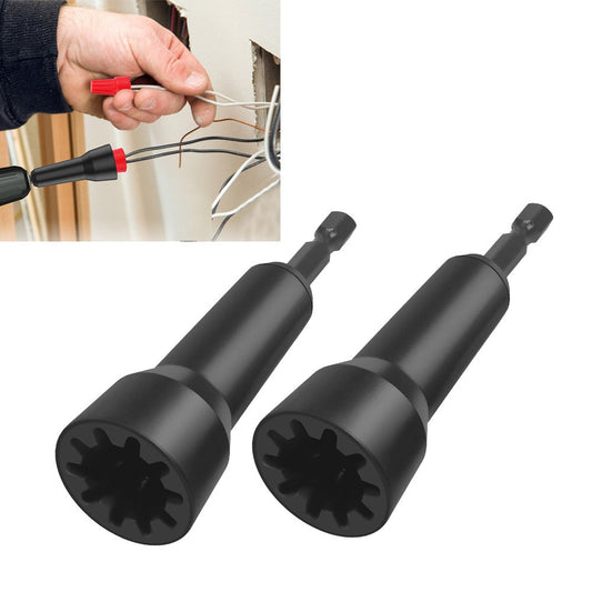 2Pcs Wire Nut Twister Multifunctional Wire Twisting Tool with 1/4 inch Chuck Wire Black