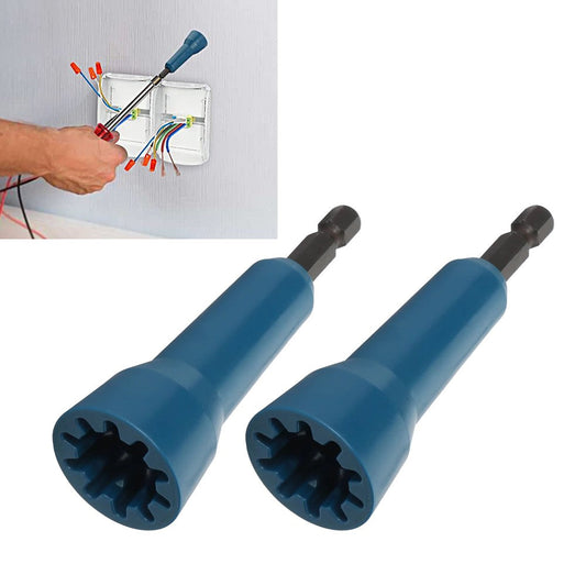 2Pcs Wire Nut Twister Multifunctional Wire Twisting Tool with 1/4 inch Chuck Wire Blue