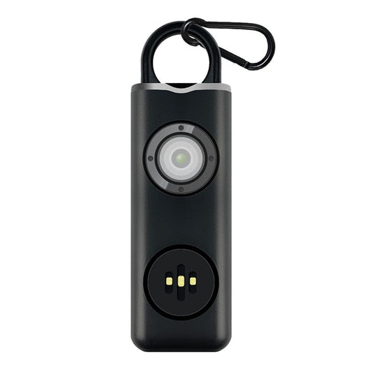 Portable Safe Personal Alarm Device Personal Alarm with LED Light for Girls Women Children Elderly Black