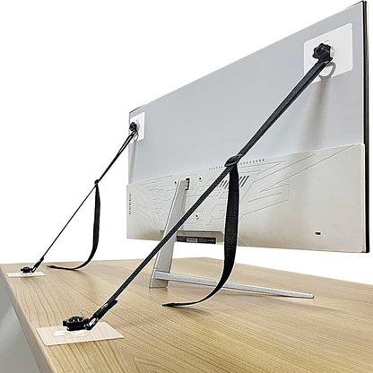 2Pcs Baby Proof Adjustable TV Safety Straps Adhesive Anti Tip Furniture Anchors