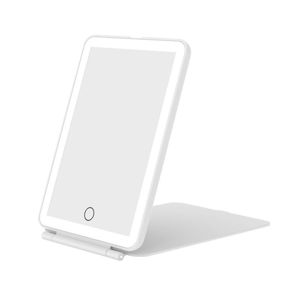 USB Rechargeable Makeup Mirror Portable Dimmable Vanity Mirror with 3 Light Colors White