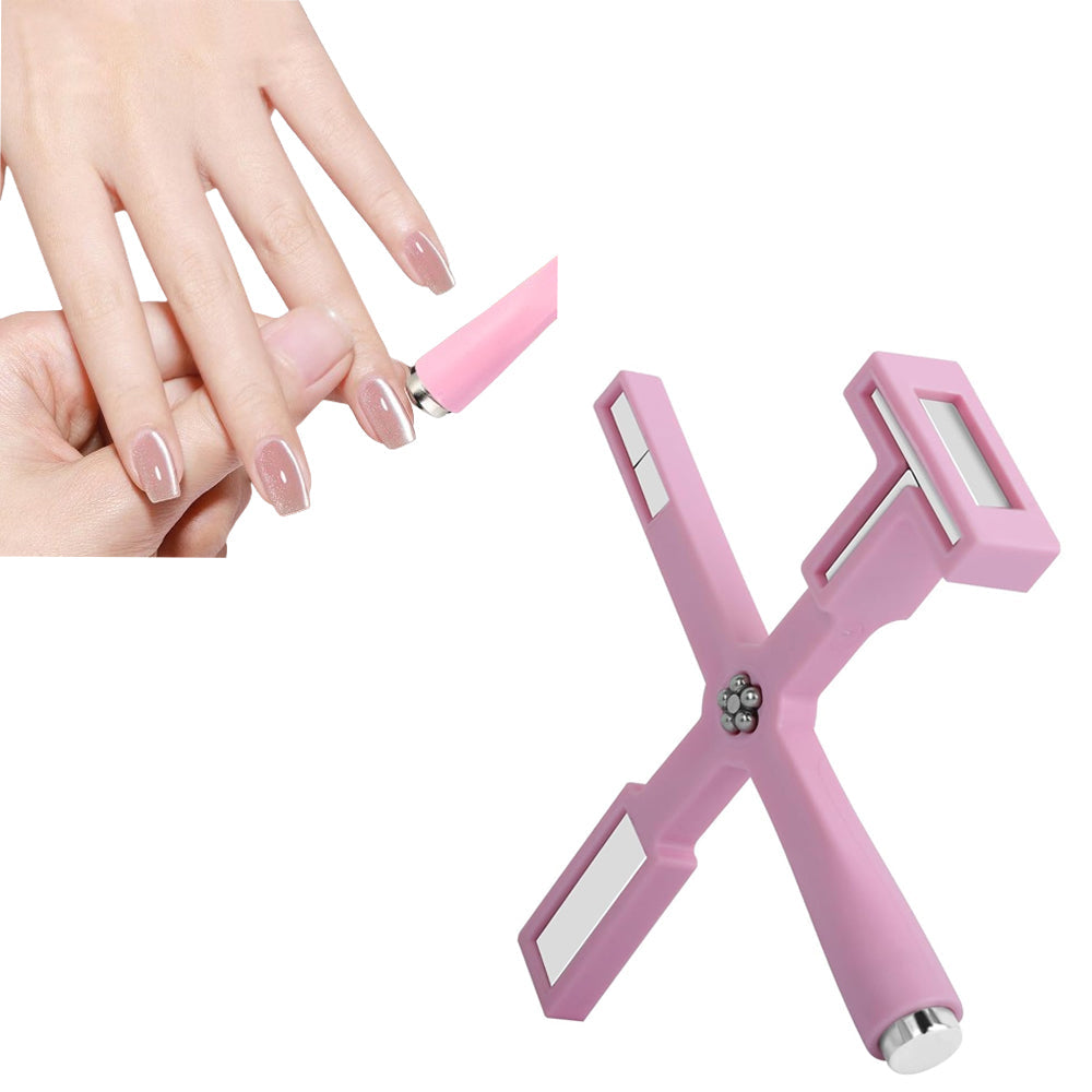 5-in-1 Nail Art Magnet Tool Multi-functional Nail Magnet Pen for Salon Studio or Home Pink