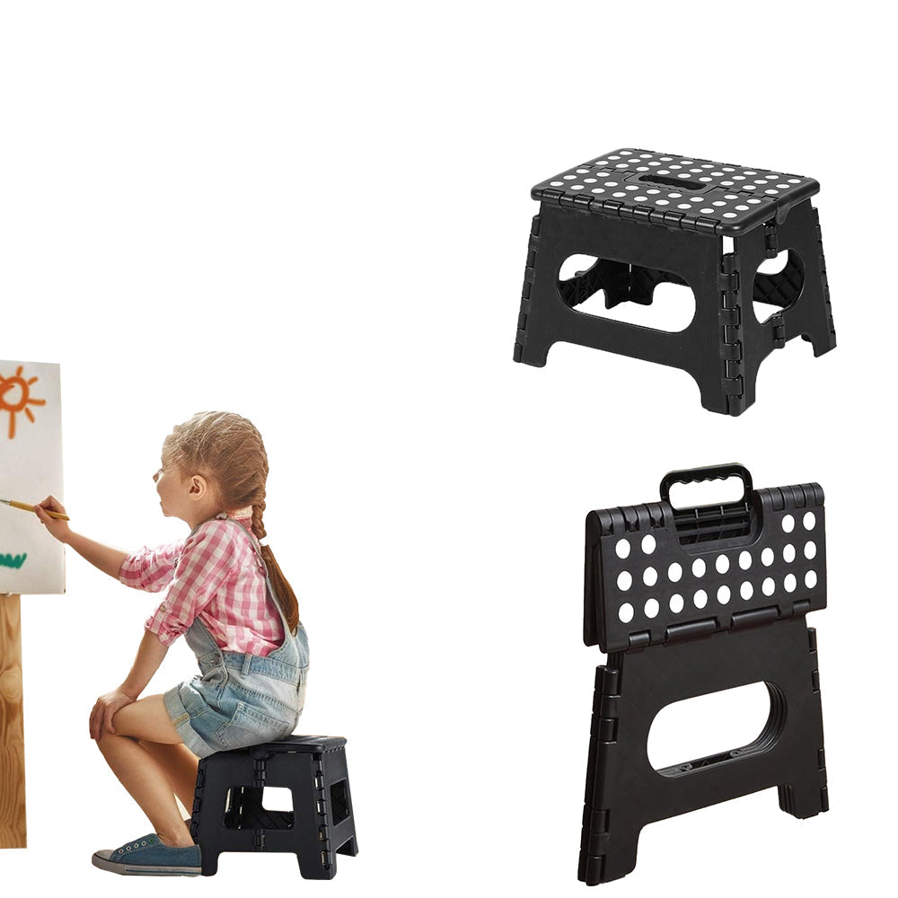 Folding Step Stool Portable Lightweight Stool for Adult Kids Black
