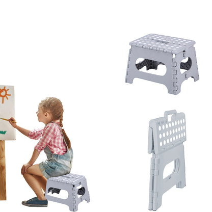 Folding Step Stool Portable Lightweight Stool for Adult Kids Gray