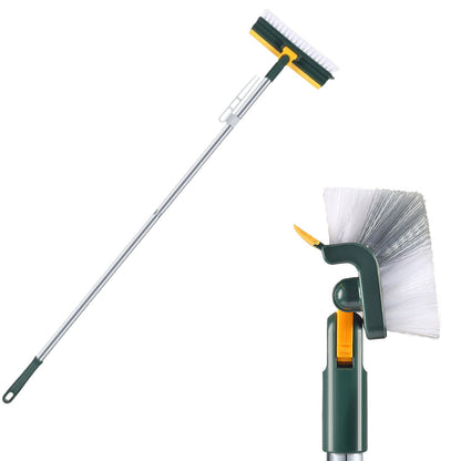3-in-1 Multifunctional Scrape Cleaning Brush Rotating Corner Floor Scrub Brush with Long Handle Green