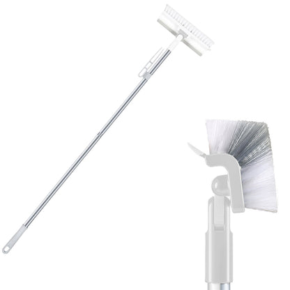 3-in-1 Multifunctional Scrape Cleaning Brush Rotating Corner Floor Scrub Brush with Long Handle White