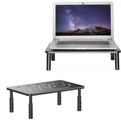 3-Height Adjustable Monitor Riser Laptop Printer Computer Stand Desktop Shelf Black