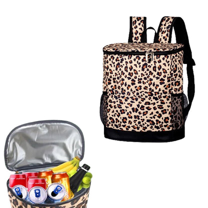 Cooler Backpack Insulated Backpack Leak-proof Cooler Bag for Camping Fishing Lunch Picnic Leopard Color