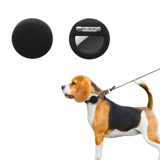 2Pcs For Apple AirTag Holder Hidden Silicone AirTag GPS Tracker Case with Safety Pin Black
