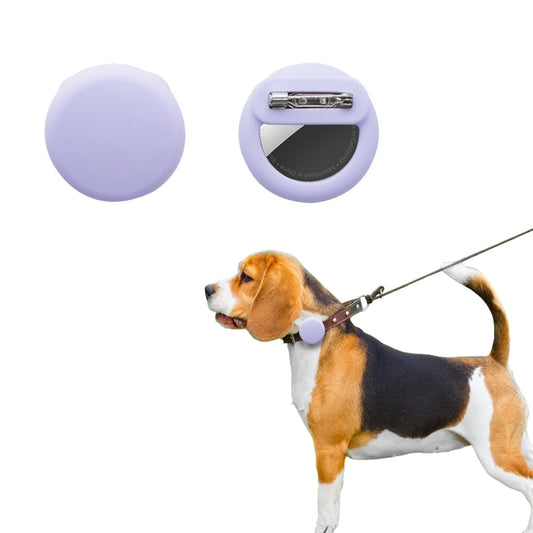 2Pcs For Apple AirTag Holder Hidden Silicone AirTag GPS Tracker Case with Safety Pin Purple