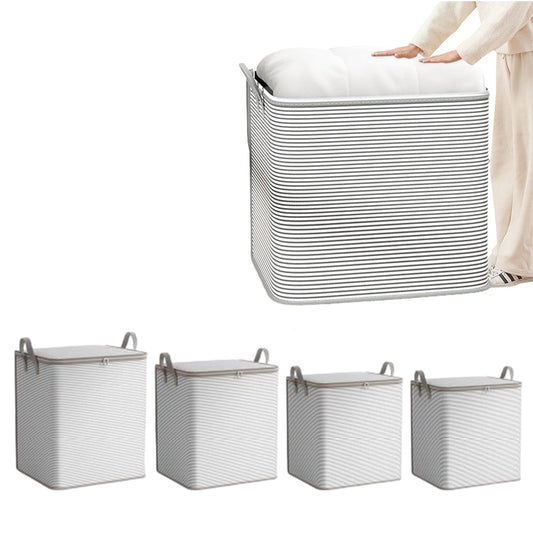 4Pcs Set Large Capacity Clothes Storage Bin Quilt Blanket Storage Organizer Home Organizer Container