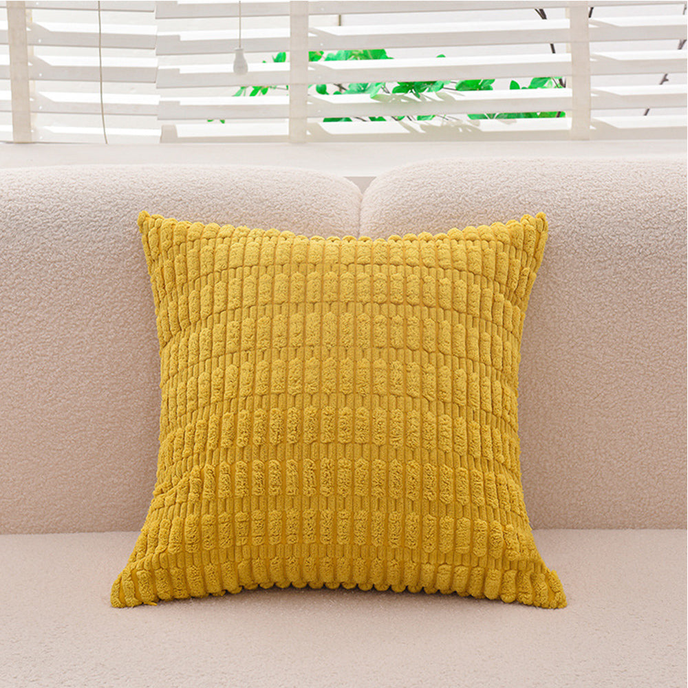 2Pcs Set Throw Pillow Covers Neutral Decorative Pillowcase for Couch Bed Sofa Yellow