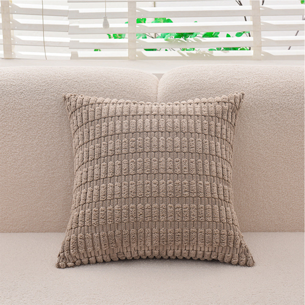 2Pcs Set Throw Pillow Covers Neutral Decorative Pillowcase for Couch Bed Sofa Light Brown