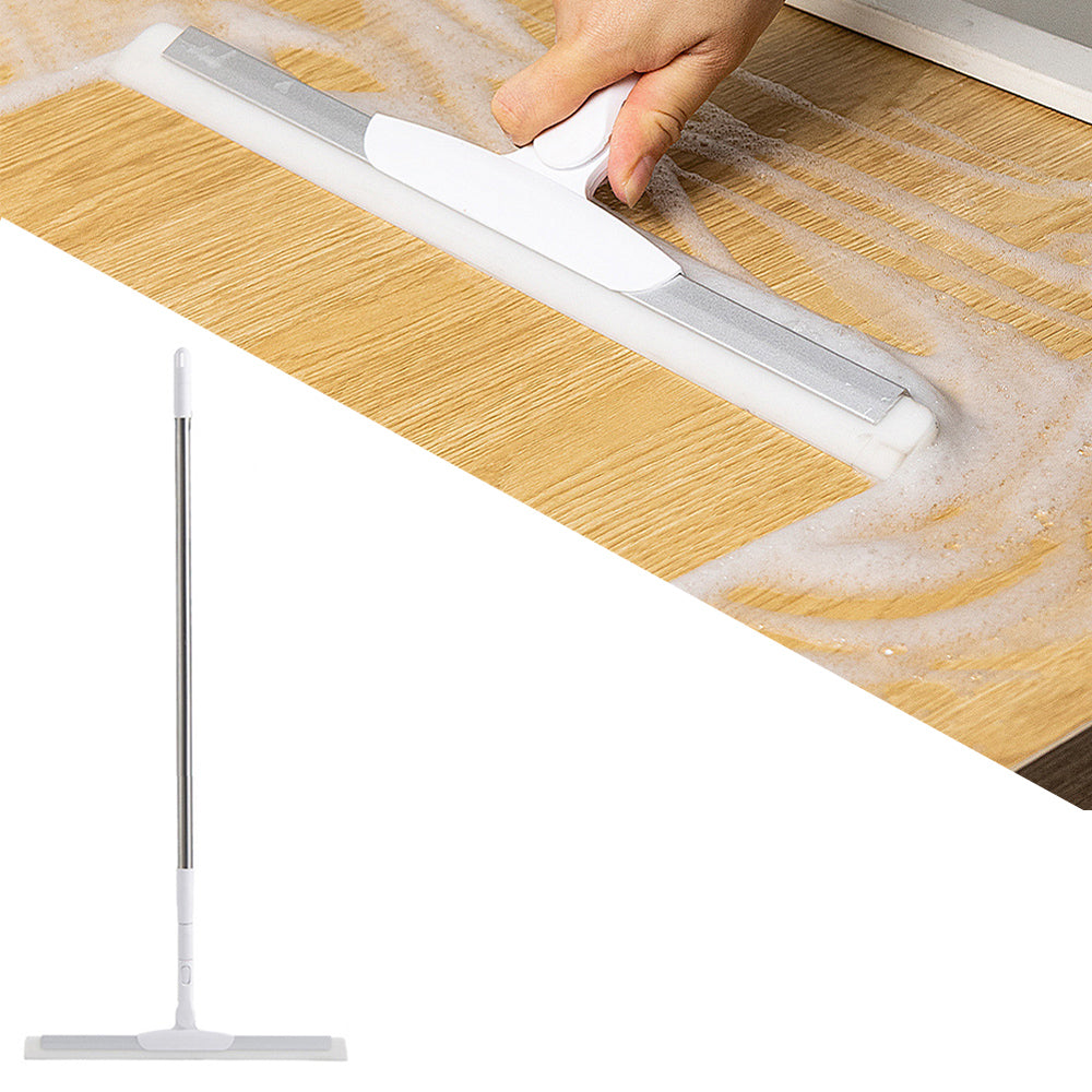 Telescopic Floor Squeegee Scrubber Long Handle Squeegee White