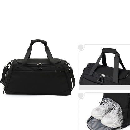 Gym Duffle Bag Travel Weekender Bag with Shoe Compartment Black