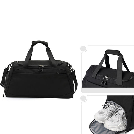 Gym Duffle Bag Travel Weekender Bag with Shoe Compartment Black
