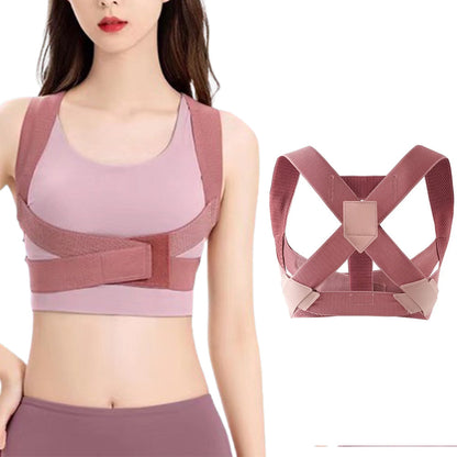 Adjustable Posture Corrector for Back Shoulder Brace Back Support Belt Pink