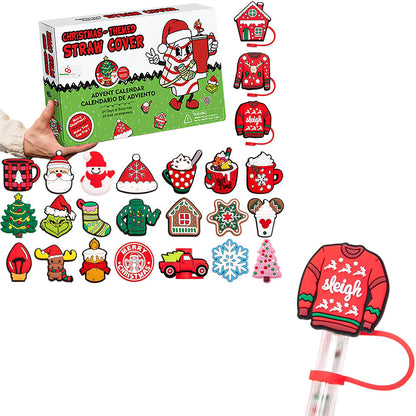 24 Days Christmas Advent Calendar Straw Caps Blind Box Countdown Calendar
