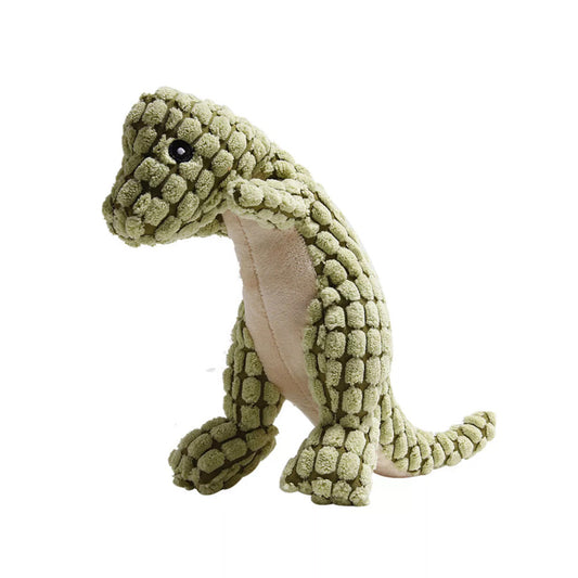 Fluffy Dinosaur Squeaky Toy for Dogs Pet Dog Sound Chew Toy Green