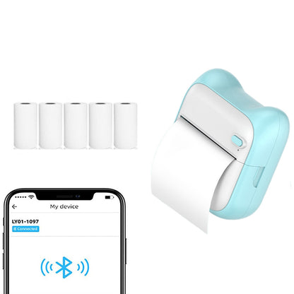 Pocket Bluetooth Thermal Printer Wireless Mobile Inkless Printer for Home Office Cyan